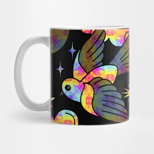 Rainbow Bird in the Night Sky Mug